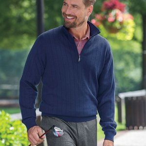 Mens Merino Wool Quarter Zip Sweater 
